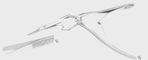 Септум ножиці подвійні з зубцями 95 мм